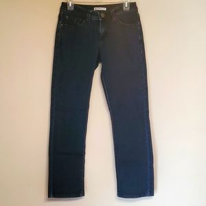 Lee Perfect Fit Just Below the Waist Medium/Dark Blue Straight Leg Jeans, 6Short